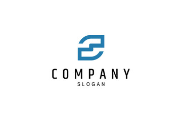 S letter logo monogram in flat design style