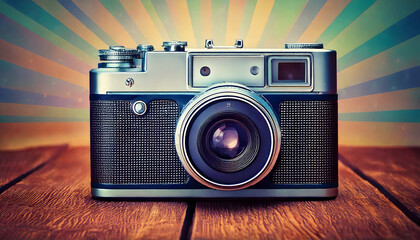 Retro Vision: Classic Vintage Camera on a Stylish Background

