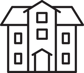 House illustration with simple design line icon