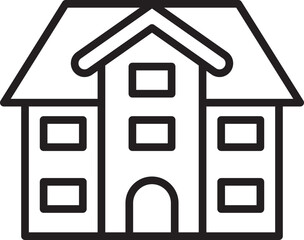 House illustration in a simple design line icon