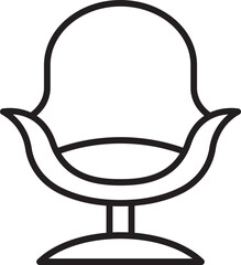 Stylish modern chair design line icon