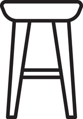 Stool with simple design line icon