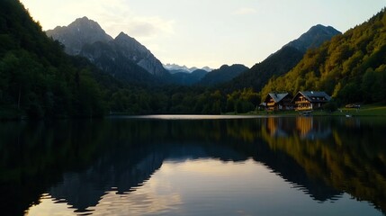 mountain lake in the alps