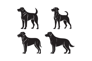 Minimalist Dog Silhouette Icon Set for Design and Print