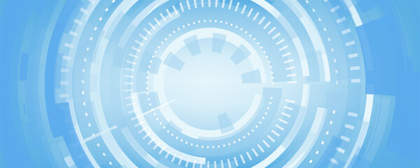 Circle white blue bright technology Hi-tech background. Abstract graphic digital future concept design.