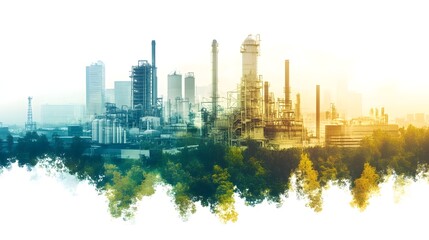 Obraz premium Sustainable Manufacturing Blending Industry and Environment for a Greener Future
