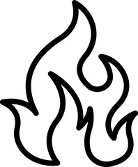 Fototapeta premium Flame icon with a minimalist design line icon
