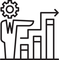 Business growth and analytics concept illustration line icon