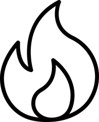 Flame icon in minimalist style line icon