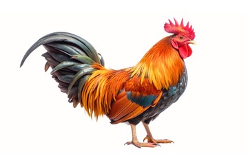 Fototapeta premium Rooster Isolated on White Background Bold Animal Illustration rooster isolated on white