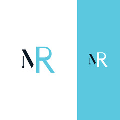 Abstract letter MR RM monogram logo vector template. Initial based minimal flat icon vector