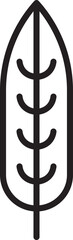 Stylized leaf illustration line icon
