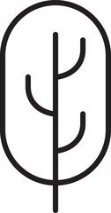 Minimalist tree illustration line icon