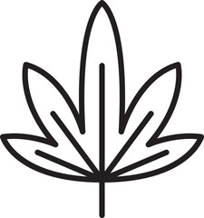 Stylized leaf illustration line icon