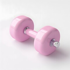 Obraz premium Bright and Minimalist 3D Cartoon Dumbbell Icon on White Background
