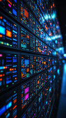 Naklejka premium A glowing digital lock icon overlays a futuristic circuit board, symbolizing virtual security, data protection, and encrypted internet safety in a modern, high-tech environment