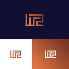 Obraz premium Abstract letter WZ ZW monogram logo vector template. Initial based minimal flat icon vector