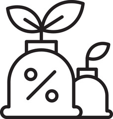 Plant growth and investment concept illustration line icon