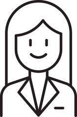 Professional woman illustration line icon