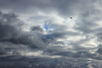 Beautiful dark clouds in the sky. Moscow. Russia.