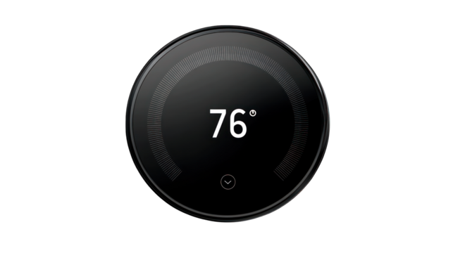 A smart thermostat isolated on transparent background
