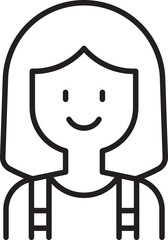 Obraz premium Smiling girl with backpack illustration line icon