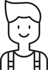 Smiling cartoon character illustration line icon