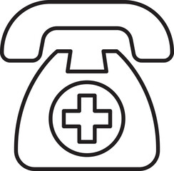Medical emergency phone icon line icon