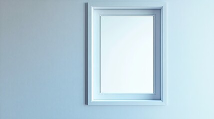 Minimalistic open window with a white background, symbolizing ventilation, freedom, and simplicity.