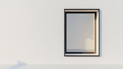 Minimalistic open window with a white background, symbolizing ventilation, freedom, and simplicity.