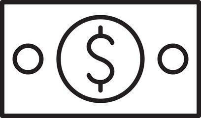 Dollar bill icon illustration line icon