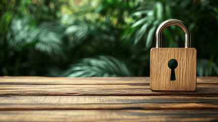 A glowing digital lock icon overlays a futuristic circuit board, symbolizing virtual security, data protection, and encrypted internet safety in a modern, high-tech environment