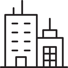Obraz premium City skyline silhouette illustration line icon