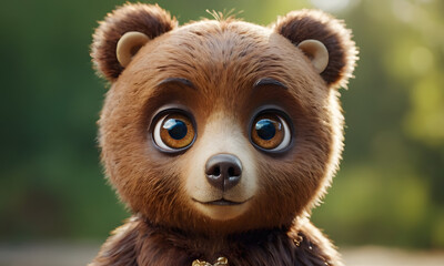 portrait of a brown bear  with big eyes