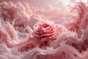 Dreamy Abstract Texture in Romantic Blush Color Palette