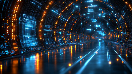 digital funnel representing big data and 5G technology High-speed wireless data transmission and internet connectivity symbolize rapid information flow in cyberspace