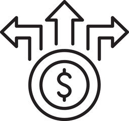 Financial decision-making concept line icon
