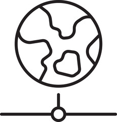 Minimalist globe icon design line icon