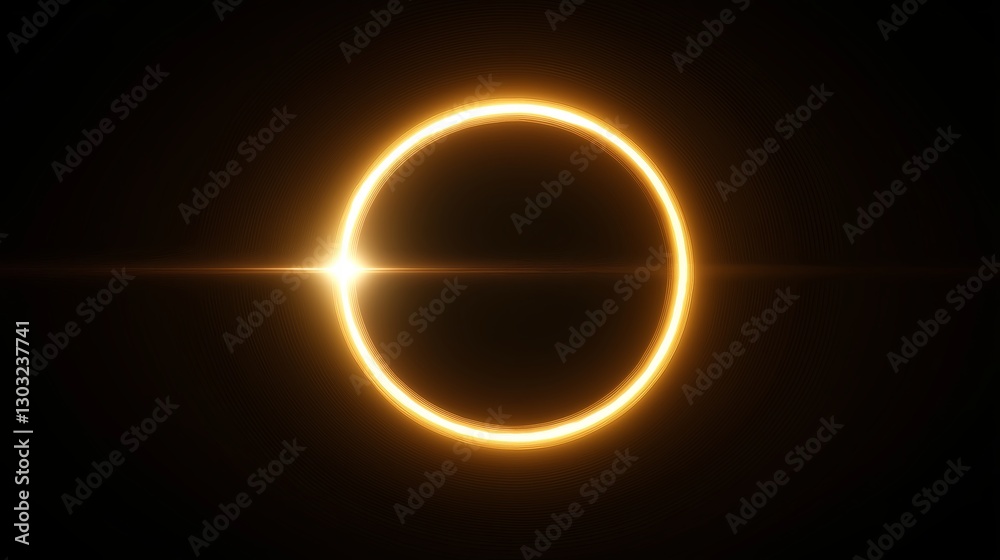 Poster a perfectly round eclipse with a soft halo of golden light