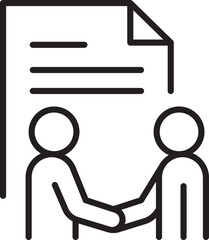 Handshake agreement illustration line icon