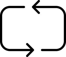 Circular arrows symbolizing refresh or repeat a... line icon
