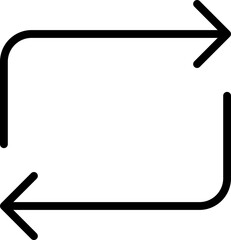 Circular arrows symbolizing refresh or repeat. line icon