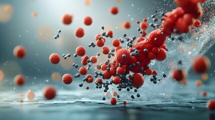 Sustainable nanomaterials derived from natural sources showcasing intricate molecular structures microscopic detailing