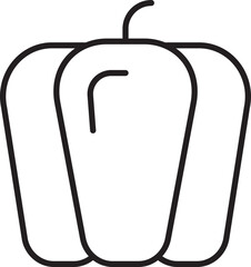 Bell pepper illustration in simple outline style line icon
