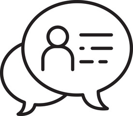 User profile and chat bubbles illustration line icon