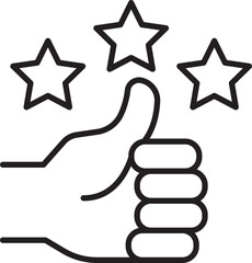 Thumbs up with stars design element line icon