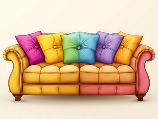Cushions on couch, cozy interior design