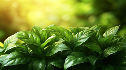 A leafy green plant with a yellowish tint symbolizes growth renewal and vitality The modern aesthetic represents contemporary sustainability and eco-conscious living Lush foliage evokes harmony and ba