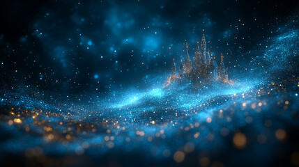 A 3D-rendered futuristic castle glows vibrantly against a dark blue backdrop, symbolizing security, innovation, and digital strength. Its sleek, modern design blends architecture with technology