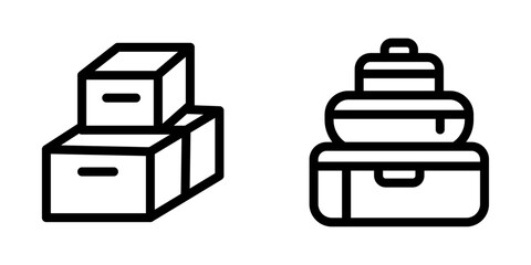 Obraz premium Packing Cubes Icon Set - Vector Design Symbols